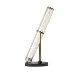 Discount Lampe De Table Frechin Led Verre Blanc / H 65 Cm - Marbre - Unisexe Lampes De Sol