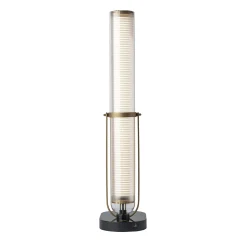 Discount Lampe De Table Frechin Led Verre Blanc / H 65 Cm - Marbre - Unisexe Lampes De Sol