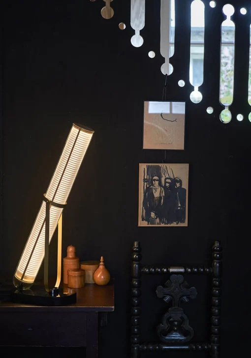 Discount Lampe De Table Frechin Led Verre Blanc / H 65 Cm - Marbre - Unisexe Lampes De Sol