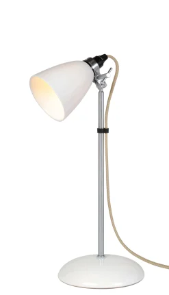 Store Lampe De Table Hector Dome Metal Ceramique Blanc / H 46 Cm - Porcelaine Lisse - Unisexe Lampes De Bureau