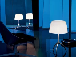 Best Lampe De Table Lumiere Piccola Metal Verre Blanc Noir / Variateur - H 35 Cm - Unisexe Lampes De Bureau