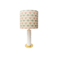 Cheap Lampe De Table Petra Tissu Bois Blanc / O 35 X H 73 Cm - Unisexe Lampes De Sol