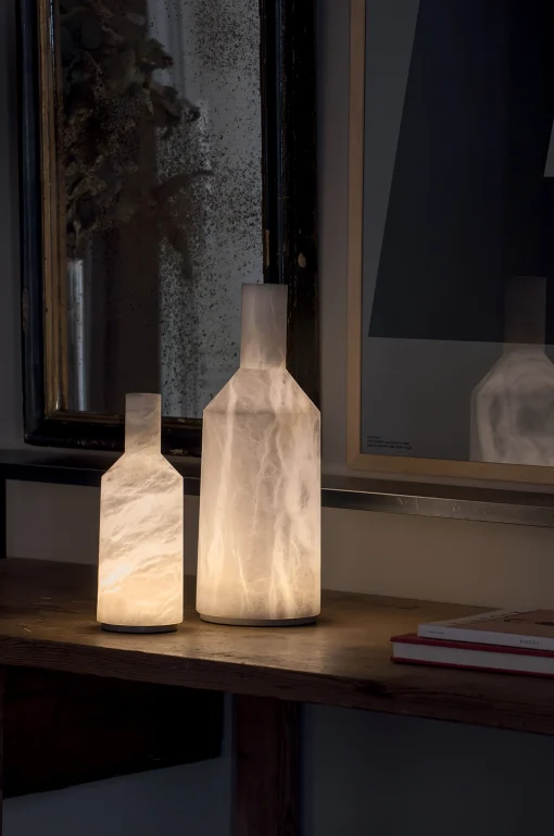 Discount Lampe Exterieur Sans Fil Rechargeable Alabast Large Led Pierre Pierrehe / H 39 Cm - Albatre - Unisexe Luminaires De Salle De Bains