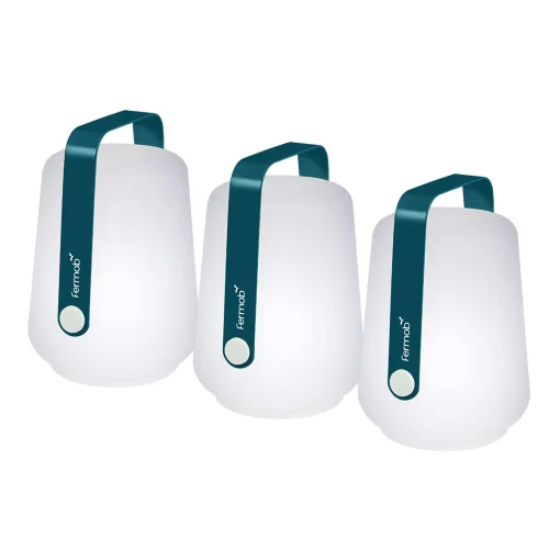 Clearance Lampe Exterieur Sans Fil Rechargeable Balad Led Plastique Bleu Plastique & Metal Bleu/ H 13,5 Cm - Set De 3 - Unisexe Luminaires D'extérieur