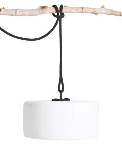 Cheap Lampe Exterieur Sans Fil Rechargeable Thierry Le Swinger Led Plastique Blanc Gris Plastique/ Inclus : Cable De Suspension + Pied A Planter En Bois - Unisexe Luminaires D'extérieur