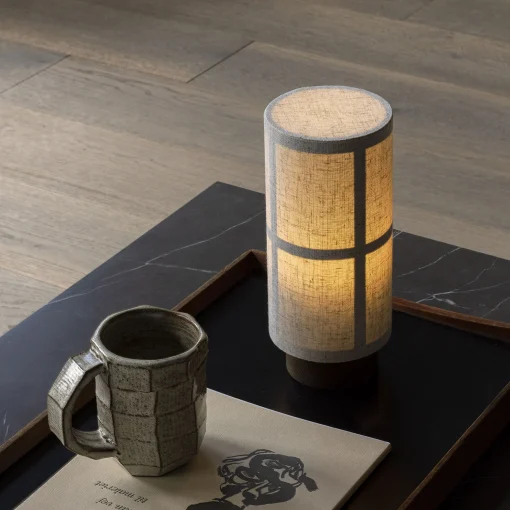 Discount Lampe Sans Fil Rechargeable Hashira Tissu Beige / O 10 X H 23,5 Cm - Lin - Unisexe Lampes Sans Fil
