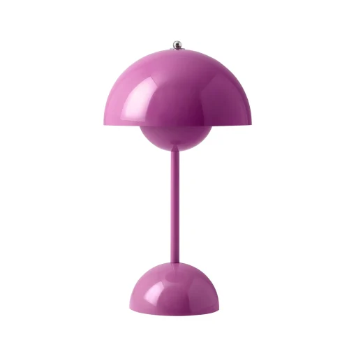 Clearance Lampe Sans Fil Rechargeable Flowerpot Vp9 Plastique Rose / O 16 X H 29 Cm - Verner Panton, 1968 - Unisexe Lampes Sans Fil