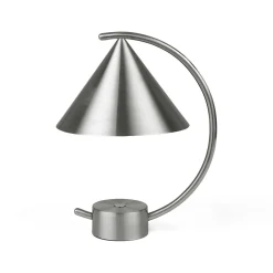 Cheap Lampe Sans Fil Rechargeable Meridian Gris Argent Metal / Metal - H 26 Cm - Unisexe Lampes De Bureau