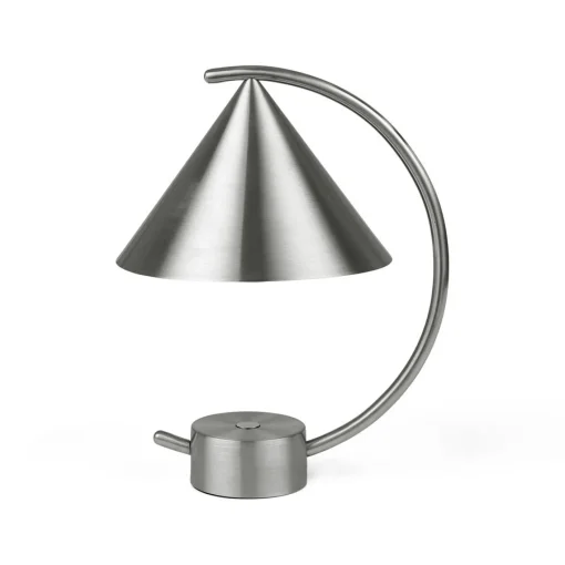 Cheap Lampe Sans Fil Rechargeable Meridian Gris Argent Metal / Metal - H 26 Cm - Unisexe Lampes De Bureau