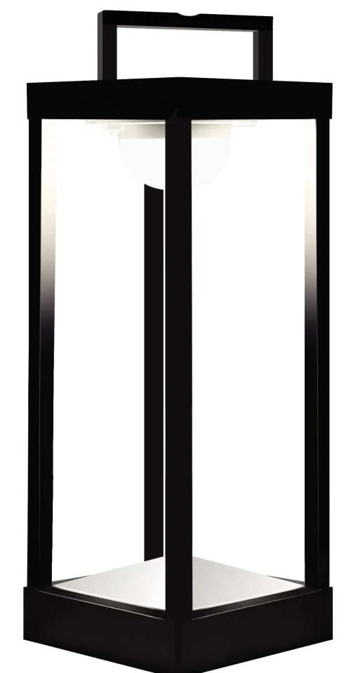 Best Lampe Solaire D'extérieur La Lampe Parc L Metal Verre Noir Verre & Metal Noir / Led - Hybride & Connectee - Dock Usb - H 50 Cm - Unisexe Led