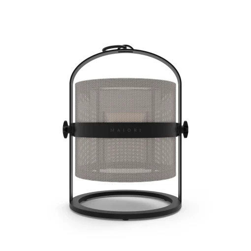 Online Lampe Solaire D'extérieur La Lampe Petite Led Metal Tissu Gris Noir Tissu Beife Clair / Hybride & Connectee - Structure Charbon - Unisexe Led