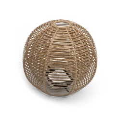 Sale Lampe Solaire D'extérieur La Lampe Paillotte Sphere Plastique Bois / Large O 48 Cm / Hybride Et Connectee (Solaire + Dock Usb) - Unisexe Lampes De Sol