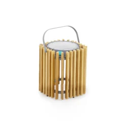 Discount Lampe Solaire D'extérieur Solare Bois Naturel Bois / H 30 Cm - Recharge Solaire Ou Usb - Unisexe Luminaires D'extérieur