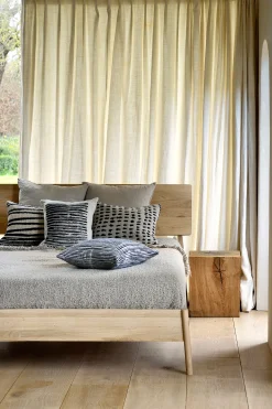 Clearance Lit Double Air Bois Naturel / Pour Matelas 180 X 200 Cm - Chene Massif - Unisexe Lits