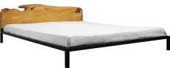 New Lit Double Old Times Metal Bois Naturel / 162 X 210 Cm - Unisexe Lits