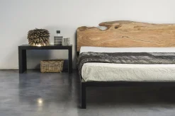 New Lit Double Old Times Metal Bois Naturel / 162 X 210 Cm - Unisexe Lits