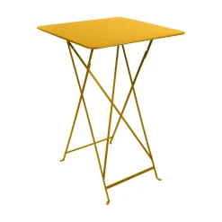 Clearance Mange-Debout Bistro Metal Jaune / 71 X 71 X H 105 Cm - 2 Personnes - Unisexe Tables Hautes Et Bars D'extérieur