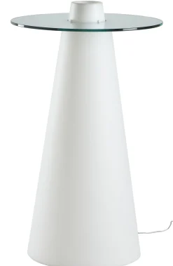 Best Sale Mange-Debout Lumineux Peak Verre Plastique Blanc / O 70 X H 120 Cm - Unisexe Tables Hautes Et Bars D'extérieur