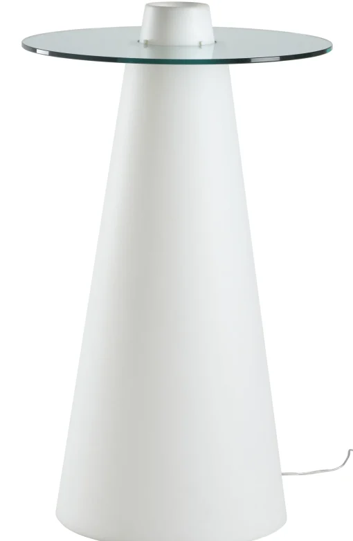 Best Sale Mange-Debout Lumineux Peak Verre Plastique Blanc / O 70 X H 120 Cm - Unisexe Tables Hautes Et Bars D'extérieur