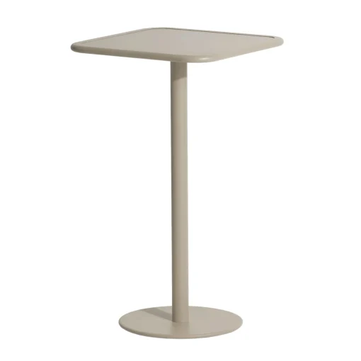 Outlet Mange-Debout Week-End Metal Beige / 60 X 60 Cm X H 105 Cm - Aluminium - Unisexe Tables Hautes Et Bars D'extérieur