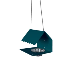 Fashion Mangeoire A Oiseaux Picoti Metal Bleu / Metal - A Suspendre Ou Visser - Unisexe Chiens Chats Cie