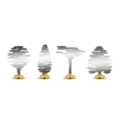 Clearance Marque-Place Barkplace Tree Argent Metal / Set De 4 Sapins En Acier - H 4 Cm - Unisexe Accessoires Cuisine