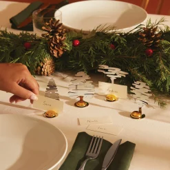 Clearance Marque-Place Barkplace Tree Argent Metal / Set De 4 Sapins En Acier - H 4 Cm - Unisexe Accessoires Cuisine