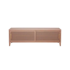 Clearance Meuble Tv B2 Bas Perfore Metal Rose / L 120 X H 51 Cm - Poignees Chene - Unisexe Commodes Buffets Armoires