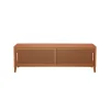 Flash Sale Meuble Tv B2 Bas Perfore Metal Orange Marron Beige / L 120 X H 51 Cm - Poignees Chene - Unisexe Commodes Buffets Armoires