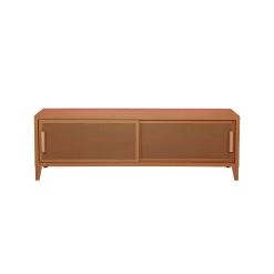 Flash Sale Meuble Tv B2 Bas Perfore Metal Orange Marron Beige / L 120 X H 51 Cm - Poignees Chene - Unisexe Commodes Buffets Armoires