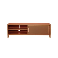 Flash Sale Meuble Tv B2 Bas Perfore Metal Orange Marron Beige / L 120 X H 51 Cm - Poignees Chene - Unisexe Commodes Buffets Armoires