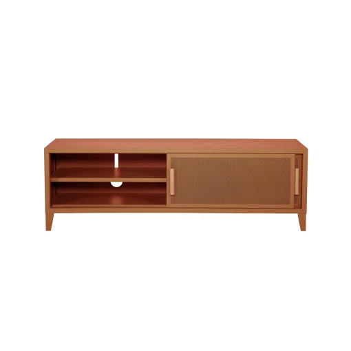Flash Sale Meuble Tv B2 Bas Perfore Metal Orange Marron Beige / L 120 X H 51 Cm - Poignees Chene - Unisexe Commodes Buffets Armoires