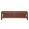 Shop Meuble Tv B2 Bas Perfore Metal Marron / L 160 X H 51 Cm - Poignees Chene - Unisexe Commodes Buffets Armoires