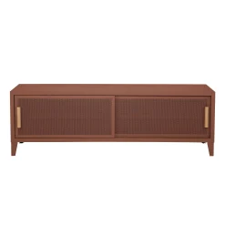 Shop Meuble Tv B2 Bas Perfore Metal Marron / L 160 X H 51 Cm - Poignees Chene - Unisexe Commodes Buffets Armoires