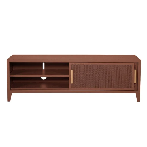 Shop Meuble Tv B2 Bas Perfore Metal Marron / L 160 X H 51 Cm - Poignees Chene - Unisexe Commodes Buffets Armoires