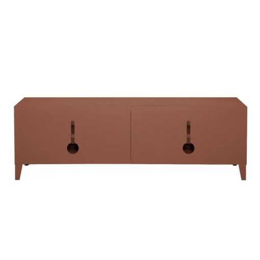 Shop Meuble Tv B2 Bas Perfore Metal Marron / L 160 X H 51 Cm - Poignees Chene - Unisexe Commodes Buffets Armoires