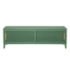 Outlet Meuble Tv B2 Bas Perfore Metal Vert / L 160 X H 51 Cm - Poignees Chene - Unisexe Commodes Buffets Armoires