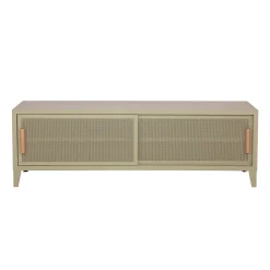 Shop Meuble Tv B2 Bas Perfore Metal Beige / L 160 X H 51 Cm - Poignees Chene - Unisexe Commodes Buffets Armoires