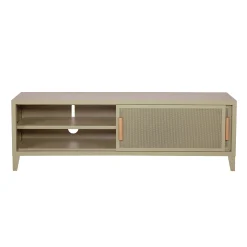 Shop Meuble Tv B2 Bas Perfore Metal Beige / L 160 X H 51 Cm - Poignees Chene - Unisexe Commodes Buffets Armoires