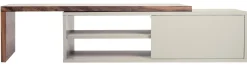 Clearance Meuble Tv Extensible Slide Gris Bois Naturel / Pivotant - L 110 A 203 Cm - Unisexe Meubles Tv