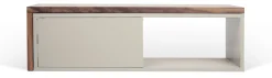 Clearance Meuble Tv Extensible Slide Gris Bois Naturel / Pivotant - L 110 A 203 Cm - Unisexe Meubles Tv