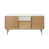 Outlet Meuble Tv  Fibre Vegetale Bois Blanc / L 160 X H 80 Cm - Fibre Naturelle & Laque - Unisexe Commodes Buffets Armoires