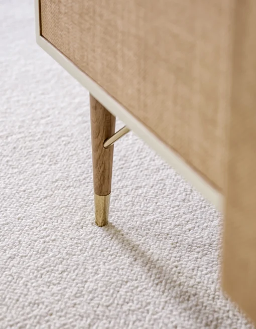 Outlet Meuble Tv  Fibre Vegetale Bois Blanc / L 160 X H 80 Cm - Fibre Naturelle & Laque - Unisexe Commodes Buffets Armoires