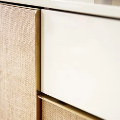 Outlet Meuble Tv  Fibre Vegetale Bois Blanc / L 160 X H 80 Cm - Fibre Naturelle & Laque - Unisexe Commodes Buffets Armoires