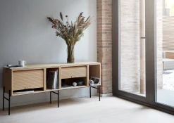 New Meuble Tv Hifive Bois Naturel / Meuble Tv - L 150 X H 65 Cm - Unisexe Meubles Tv