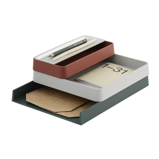 Sale Organiseur De Bureau Arrange N°2 Plastique Multicolore / Set 3 Pieces Empilable - Unisexe Accessoires Bureau