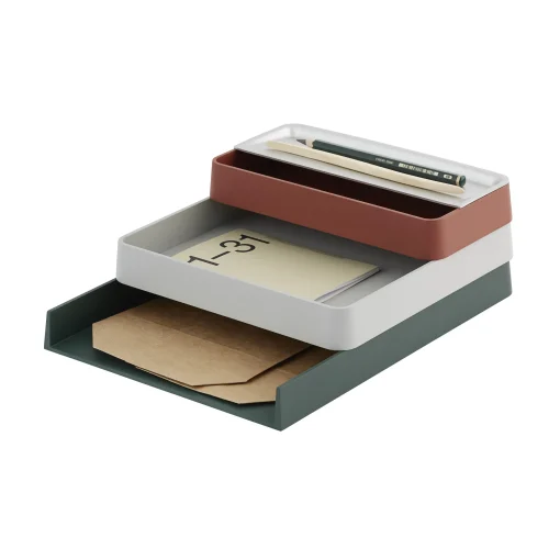 Sale Organiseur De Bureau Arrange N°2 Plastique Multicolore / Set 3 Pieces Empilable - Unisexe Accessoires Bureau