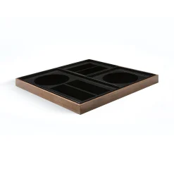 Flash Sale Organiseur De Bureau Charcoal Verre Gris Bois Naturel / Set 4 Plateaux Noyer & Verre - Unisexe Accessoires Bureau