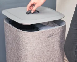 Fashion Panier A Linge Tota Plastique/ 60 Litres - 2 Bacs Avec Sacs Transportables - Unisexe Accessoires Salle De Bains