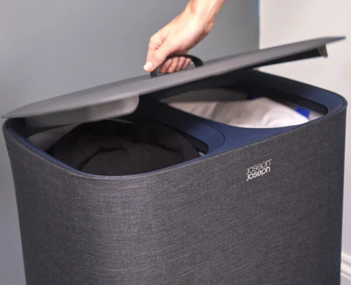 Fashion Panier A Linge Tota Plastique/ 90 Litres - 2 Bacs Avec Sacs Transportables - Unisexe Accessoires Salle De Bains